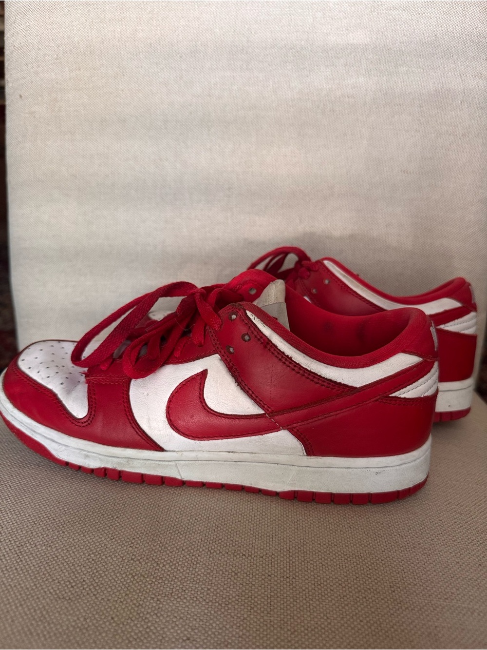 Nike Red/white Dunk Low Top
